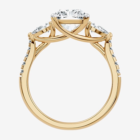 Love Lives Forever (F-G / Vs2-Si1) Womens 2 1/2 CT. T.W. Lab Grown White Diamond 10K Gold Rectangular Side Stone 3-Stone Engagement Ring