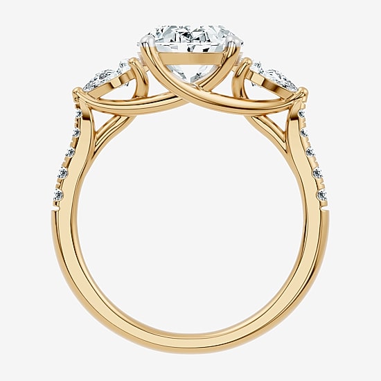 Love Lives Forever (F-G / Vs2-Si1) Womens 2 1/2 CT. T.W. Lab Grown White Diamond 10K Gold Oval Side Stone 3-Stone Engagement Ring