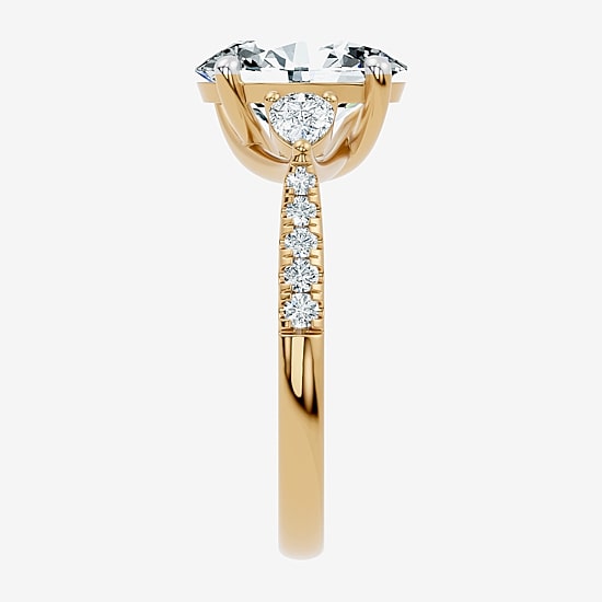 Love Lives Forever (F-G / Vs2-Si1) Womens 2 1/2 CT. T.W. Lab Grown White Diamond 10K Gold Oval Side Stone 3-Stone Engagement Ring