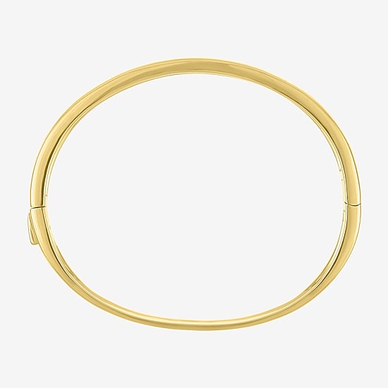 Bold Addiction Womens Lab Created White Sapphire 14K Gold Over Brass Bangle Bracelet