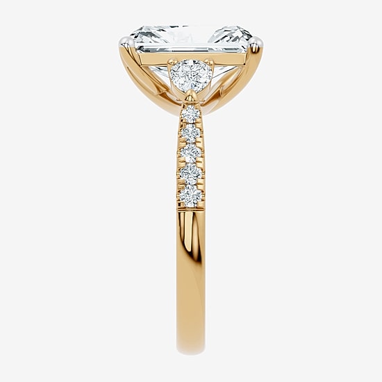 Love Lives Forever (F-G / Vs2-Si1) Womens 2 1/2 CT. T.W. Lab Grown White Diamond 10K Gold Rectangular Side Stone 3-Stone Engagement Ring