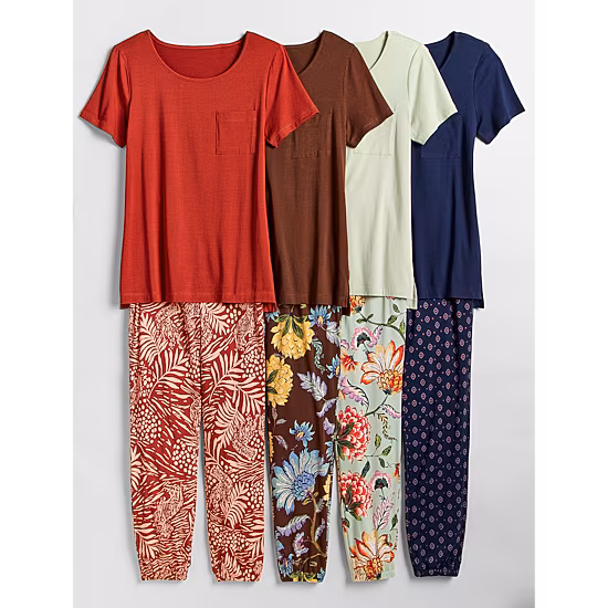 Liz Claiborne Womens Short Sleeve 2-pc. Pajama Set