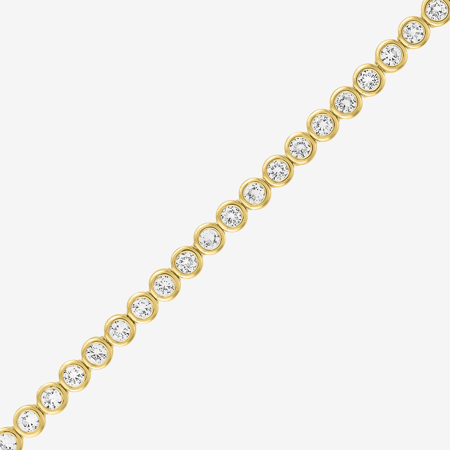 Bold Addiction Womens Lab Created White Sapphire 14K Gold Over Brass 7.5 Inch Tennis Bracelet