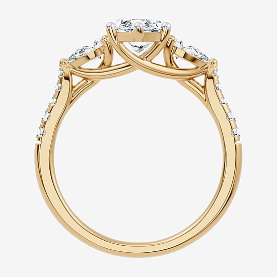 Love Lives Forever (F-G / Vs2-Si1) Womens 2 1/2 CT. T.W. Lab Grown White Diamond 10K Gold Marquise Side Stone 3-Stone Engagement Ring