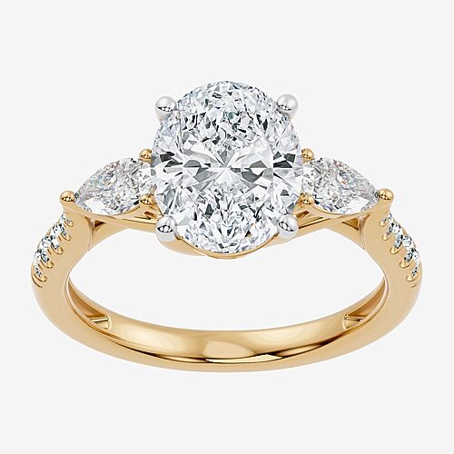 Modern Bride Signature By  (f-g / Vs2-si1) Womens 2 1/2 Ct. T.w. Lab Grown White Diamond 10k Gold Ova In Yellow