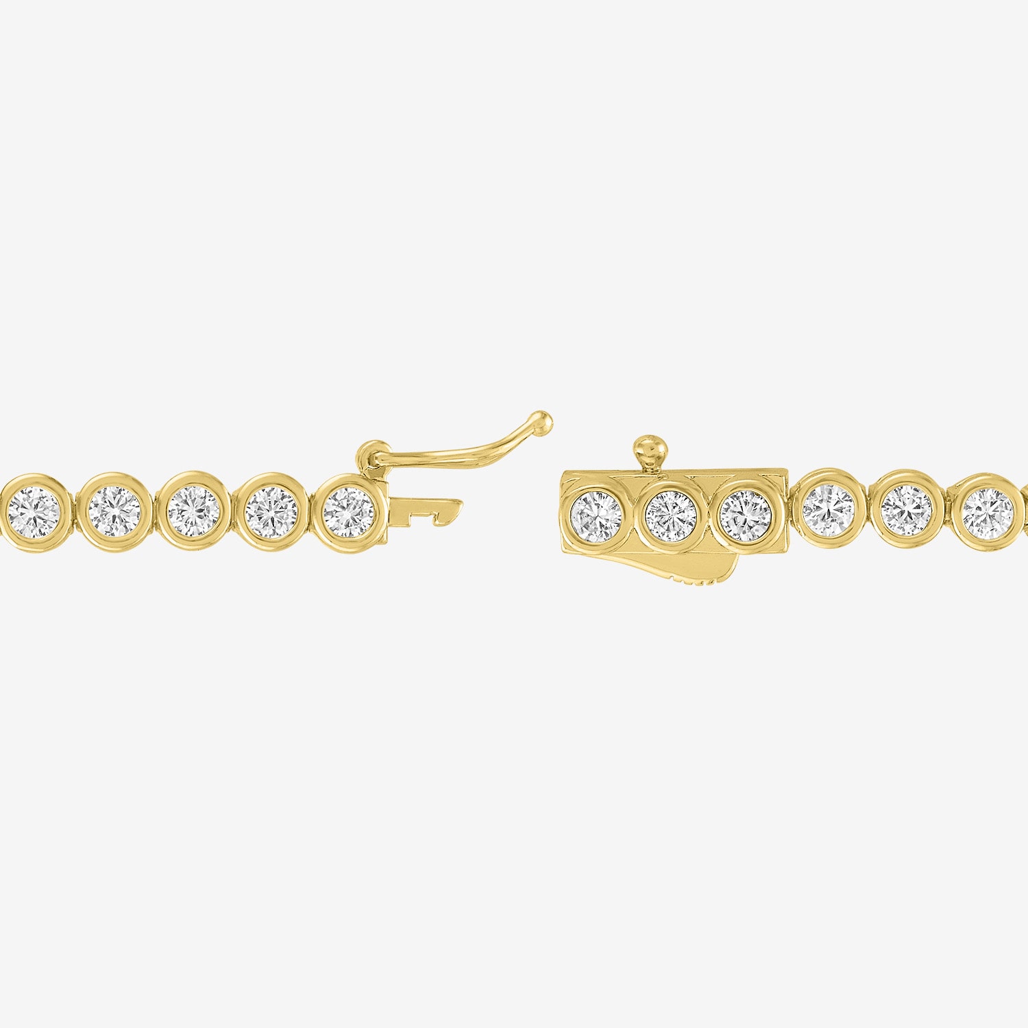 Bold Addiction Womens Lab Created White Sapphire 14K Gold Over Brass 7.5 Inch Tennis Bracelet