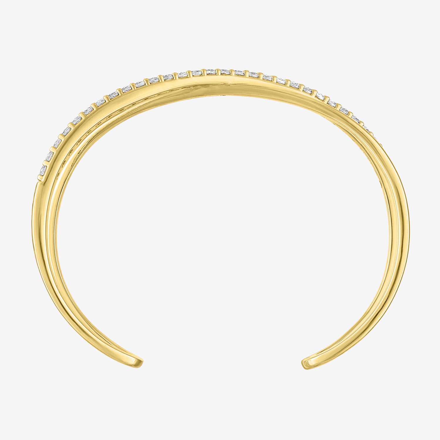 Bold Addiction Womens Lab Created White Sapphire 14K Gold Over Brass Bangle Bracelet