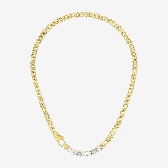 Bold Addiction Womens 14K Gold Over Brass 18 Inch Curb Chain Necklace