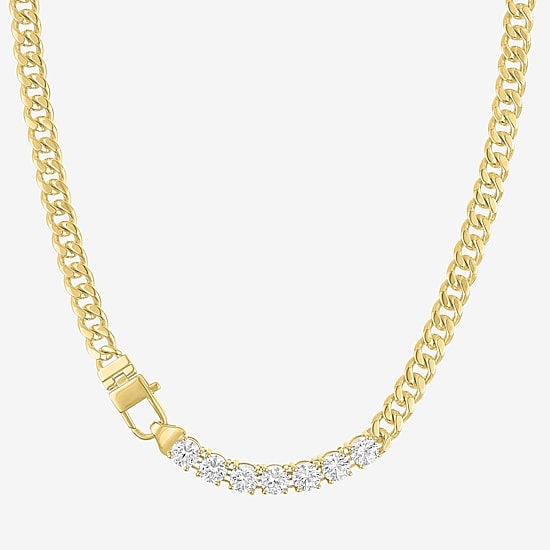 Bold Addiction Womens 14K Gold Over Brass 18 Inch Curb Chain Necklace