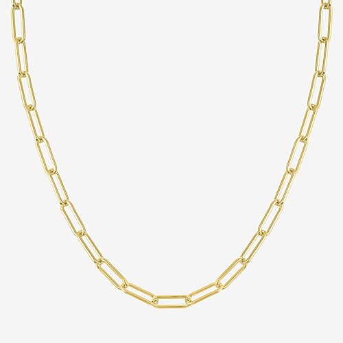 Bold Addiction Womens 14K Gold Over Brass 18 Inch Link Chain Necklace, One Size, Yellow