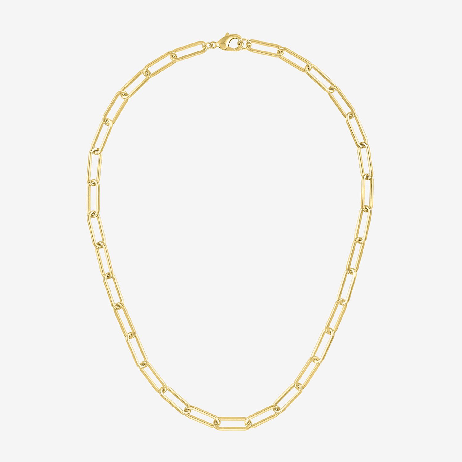 Bold Addiction Womens 14K Gold Over Brass 18 Inch Link Chain Necklace