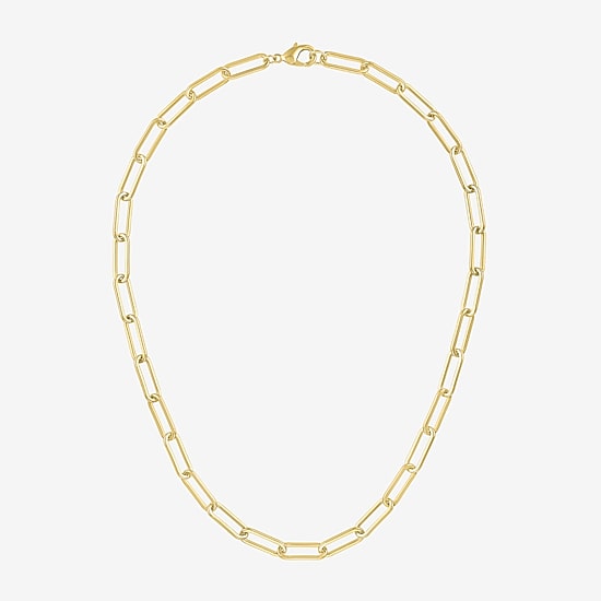 Bold Addiction Womens 14K Gold Over Brass 18 Inch Link Chain Necklace