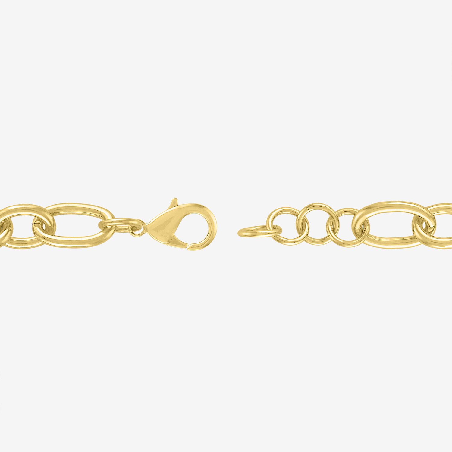Bold Addiction Womens 14K Gold Over Brass 7.5 Inch Hollow Chain Bracelet