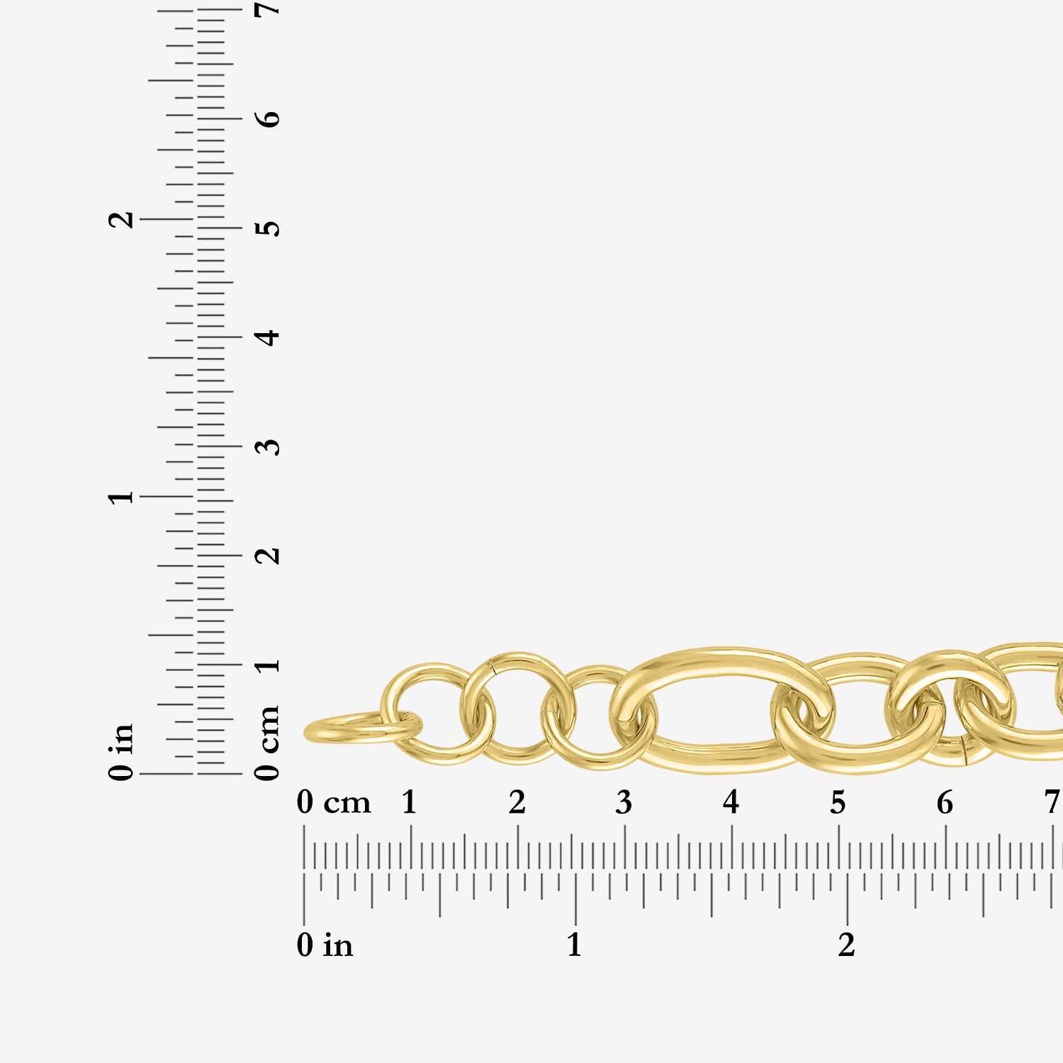 Bold Addiction Womens 14K Gold Over Brass 7.5 Inch Hollow Chain Bracelet