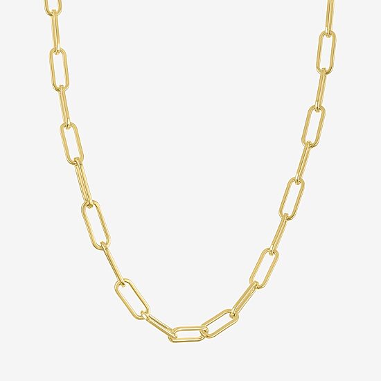 Bold Addiction Womens 14K Gold Over Brass 18 Inch Link Chain Necklace