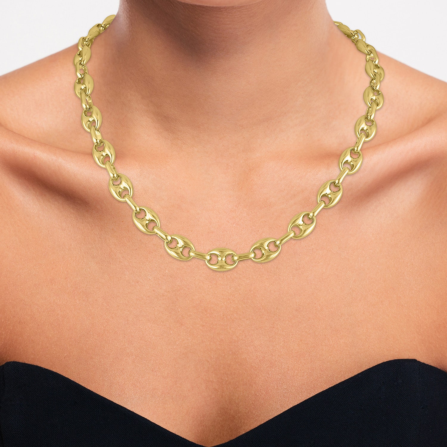 Bold Addiction Womens 14K Gold Over Brass 18 Inch Mariner Chain Necklace