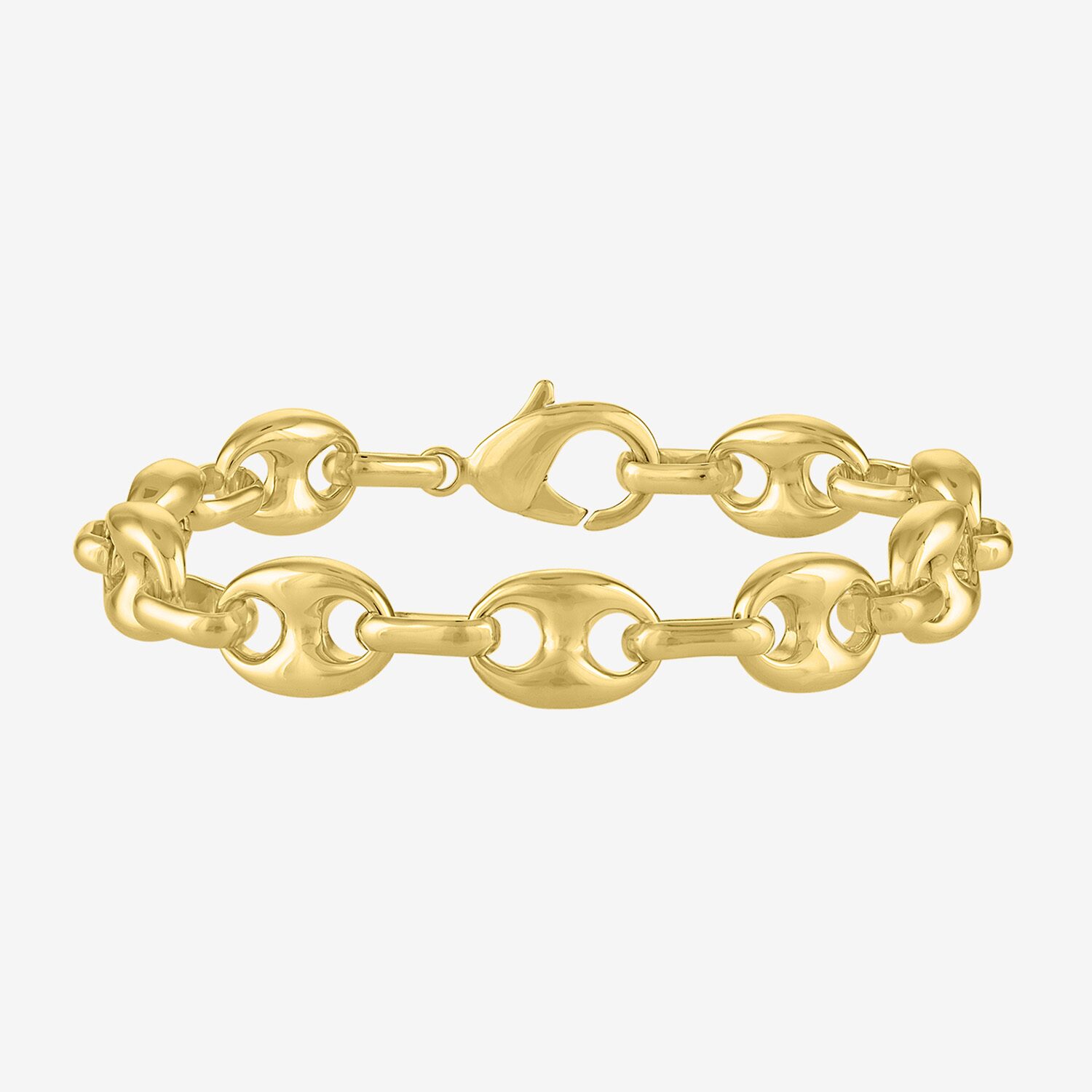 Bold Addiction Womens 14K Gold Over Brass 7.5 Inch Hollow Chain Bracelet