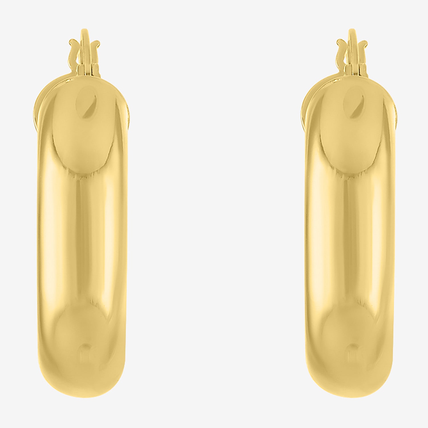 Bold Addiction Womens 14K Gold Over Brass 28mm Hoop Earrings