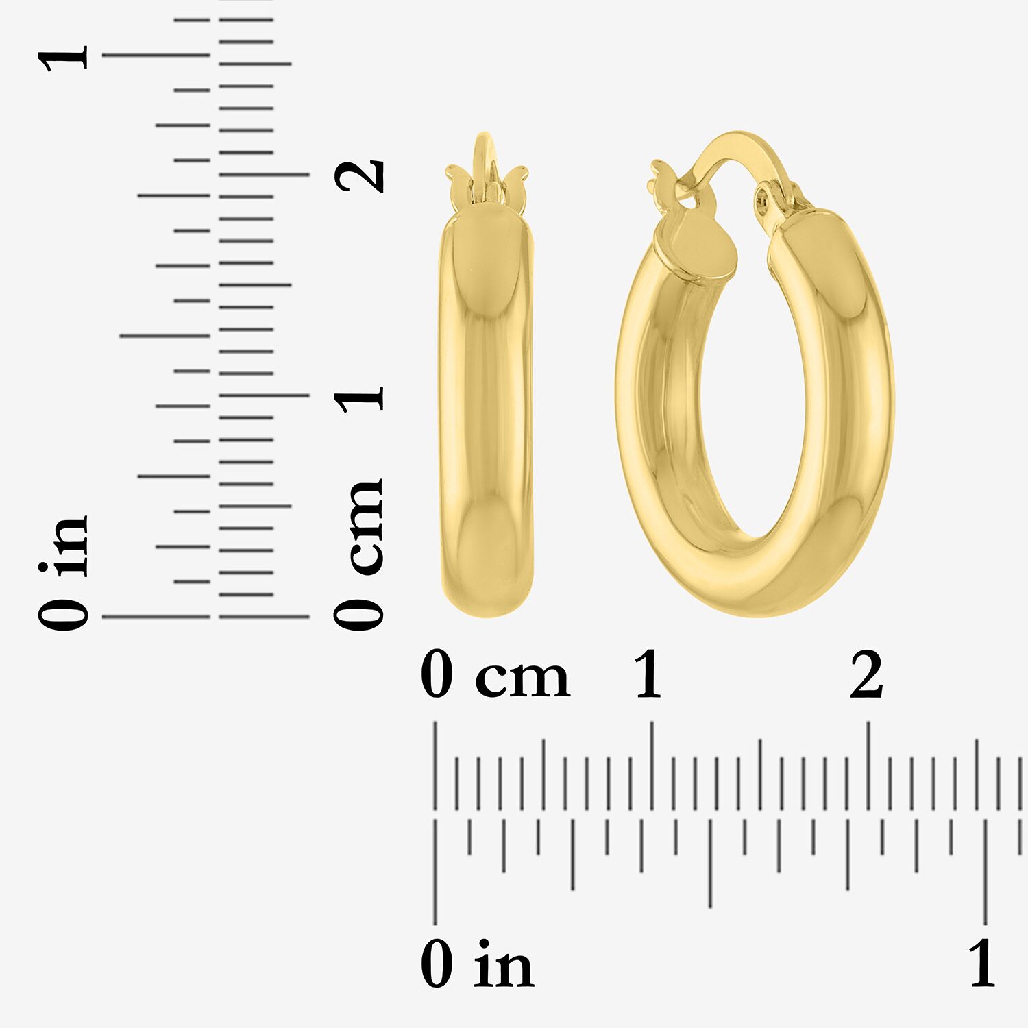 Bold Addiction Womens 14K Gold Over Brass 20mm Hoop Earrings