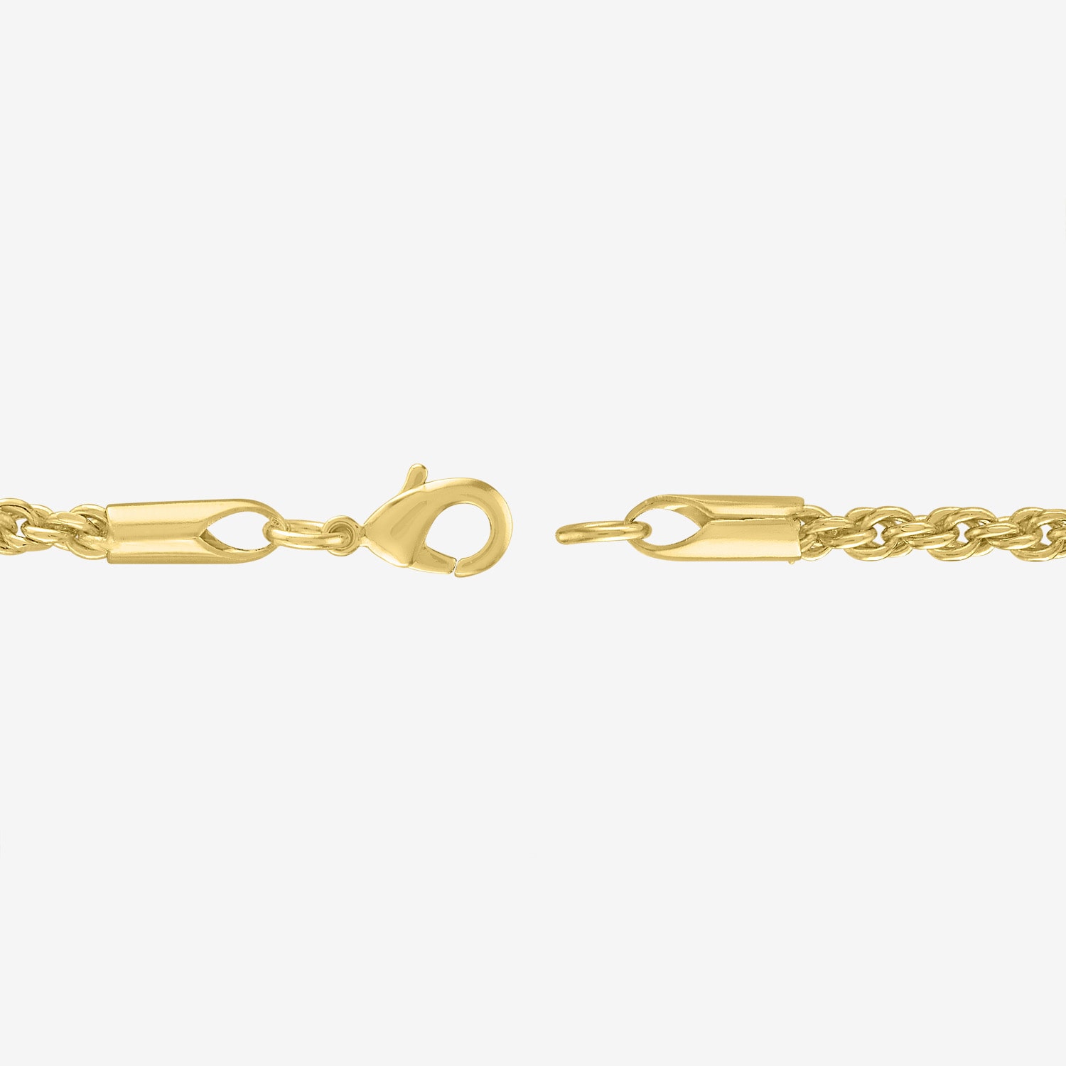 Bold Addiction Unisex Adult 14K Gold Over Brass 7.5 Inch Solid Rope Chain Bracelet