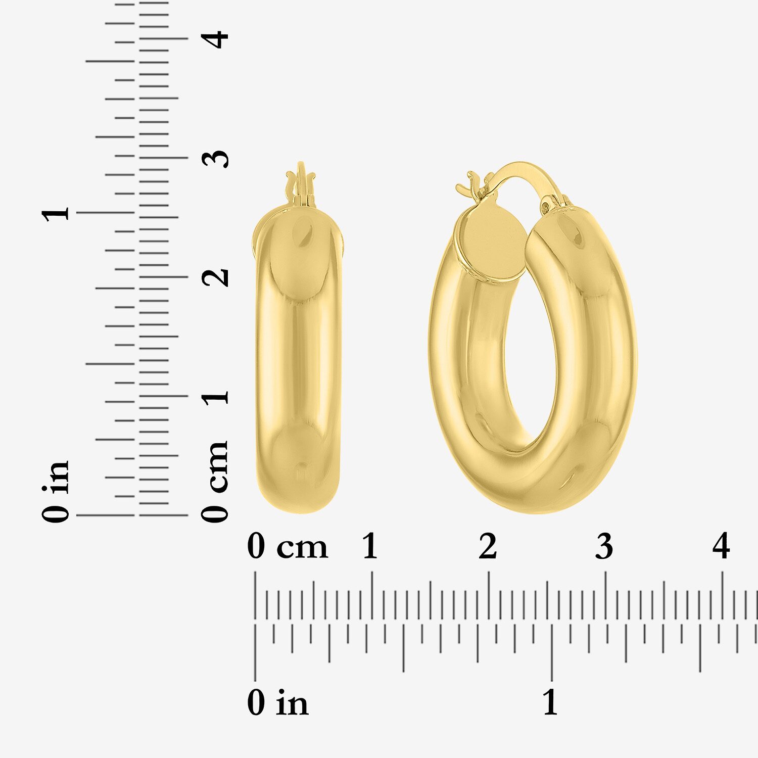 Bold Addiction Womens 14K Gold Over Brass 28mm Hoop Earrings
