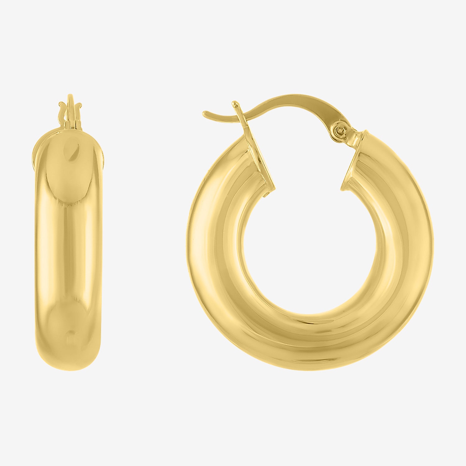 Bold Addiction Womens 14K Gold Over Brass 28mm Hoop Earrings