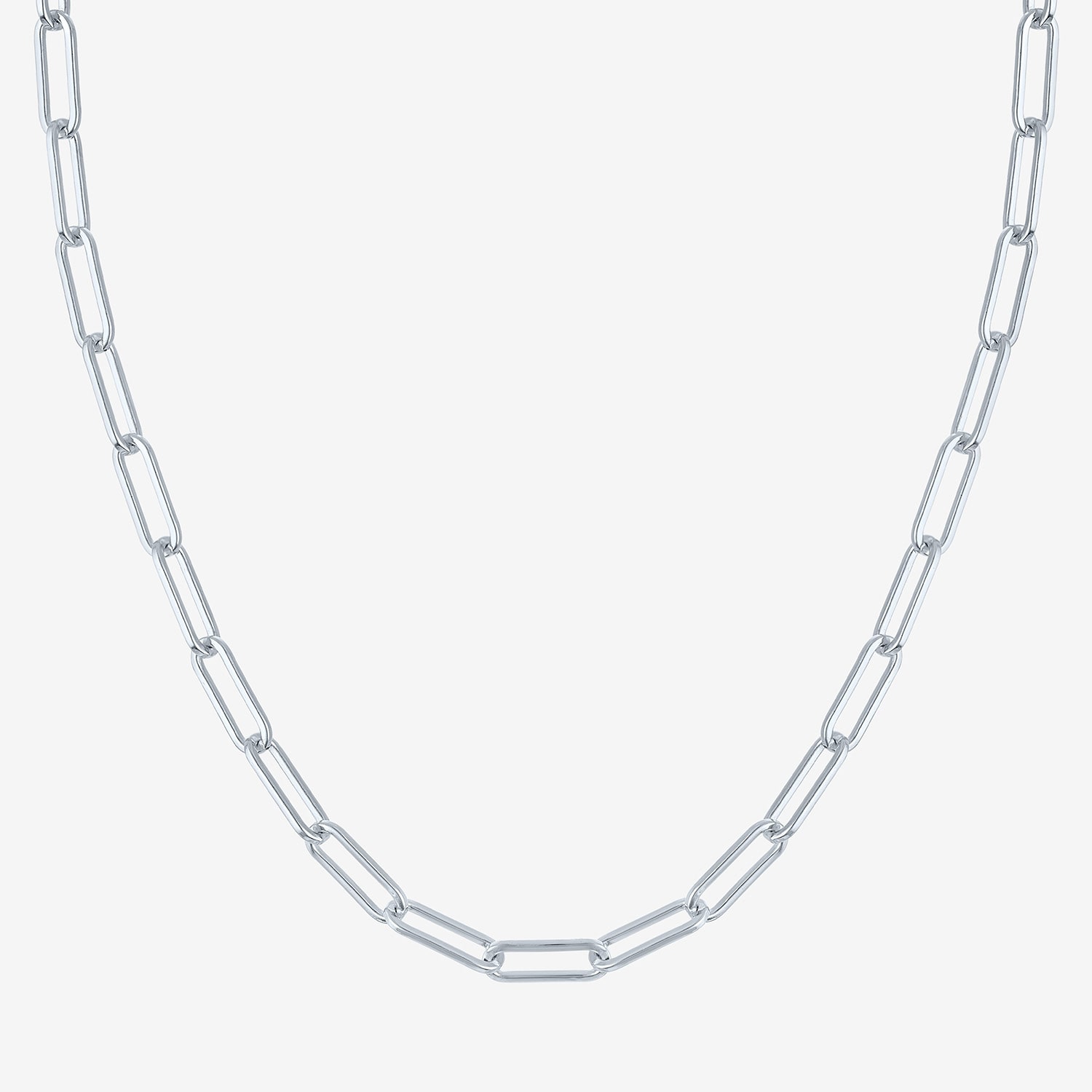 Bold Addiction Womens Pure Silver Over Brass 18 Inch Link Chain Necklace