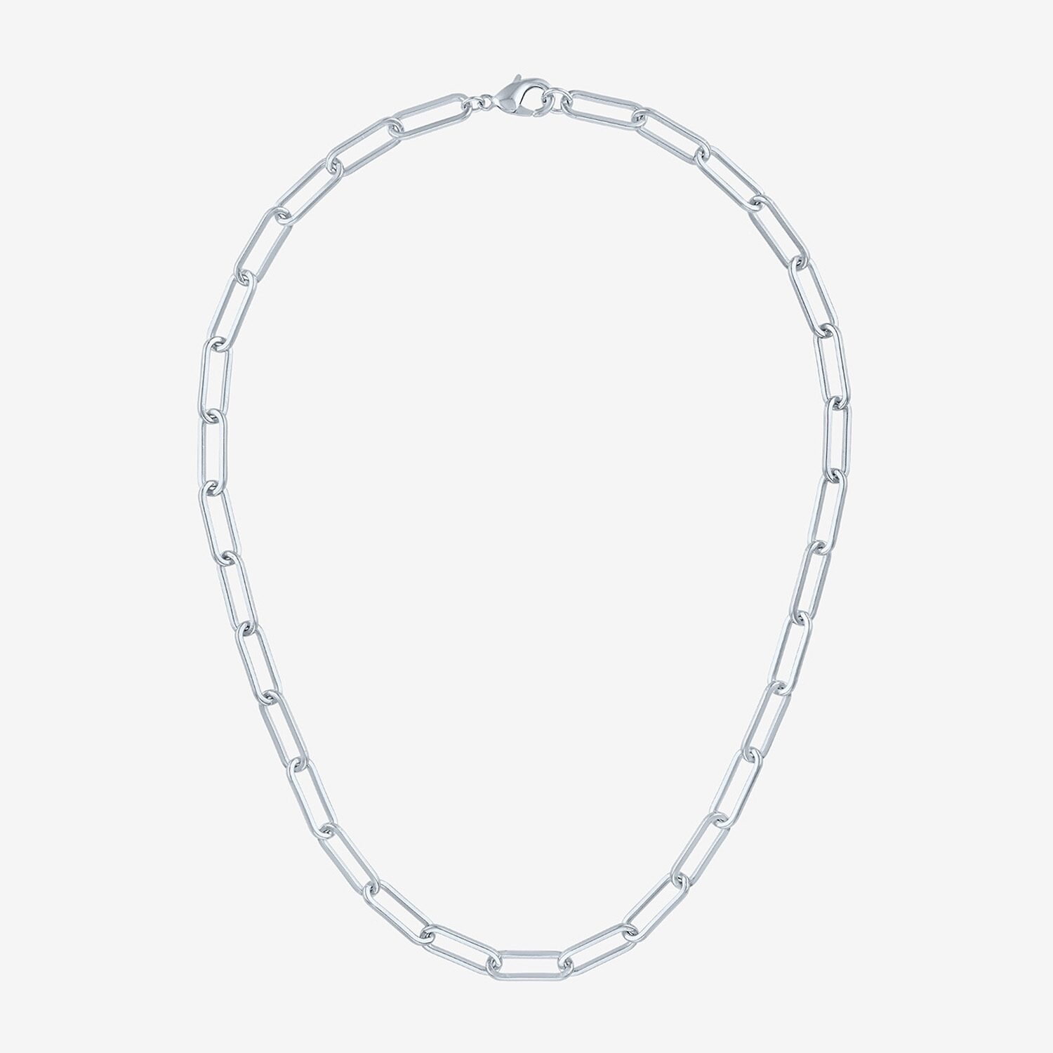 Bold Addiction Womens Pure Silver Over Brass 18 Inch Link Chain Necklace
