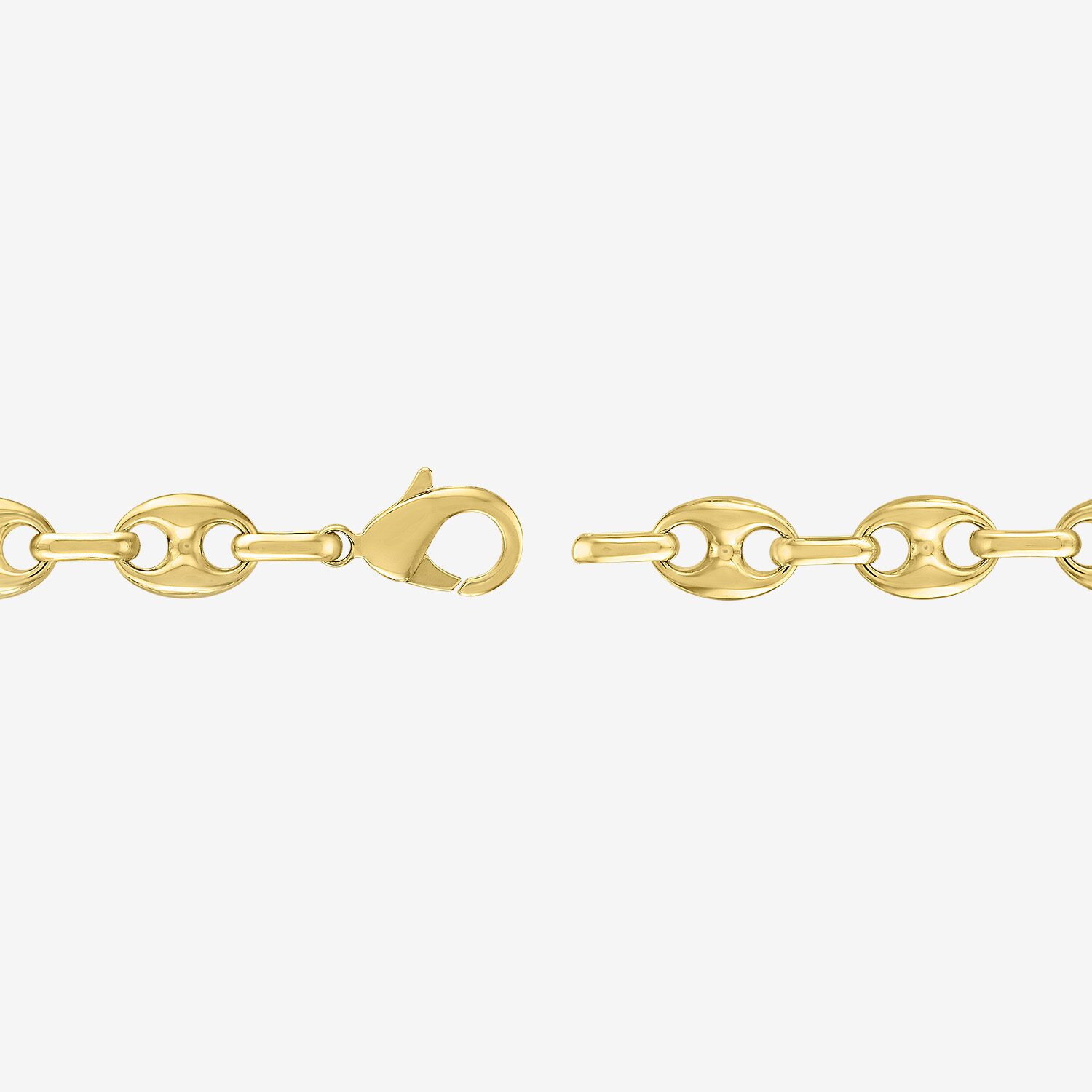 Bold Addiction Womens 14K Gold Over Brass 7.5 Inch Hollow Chain Bracelet
