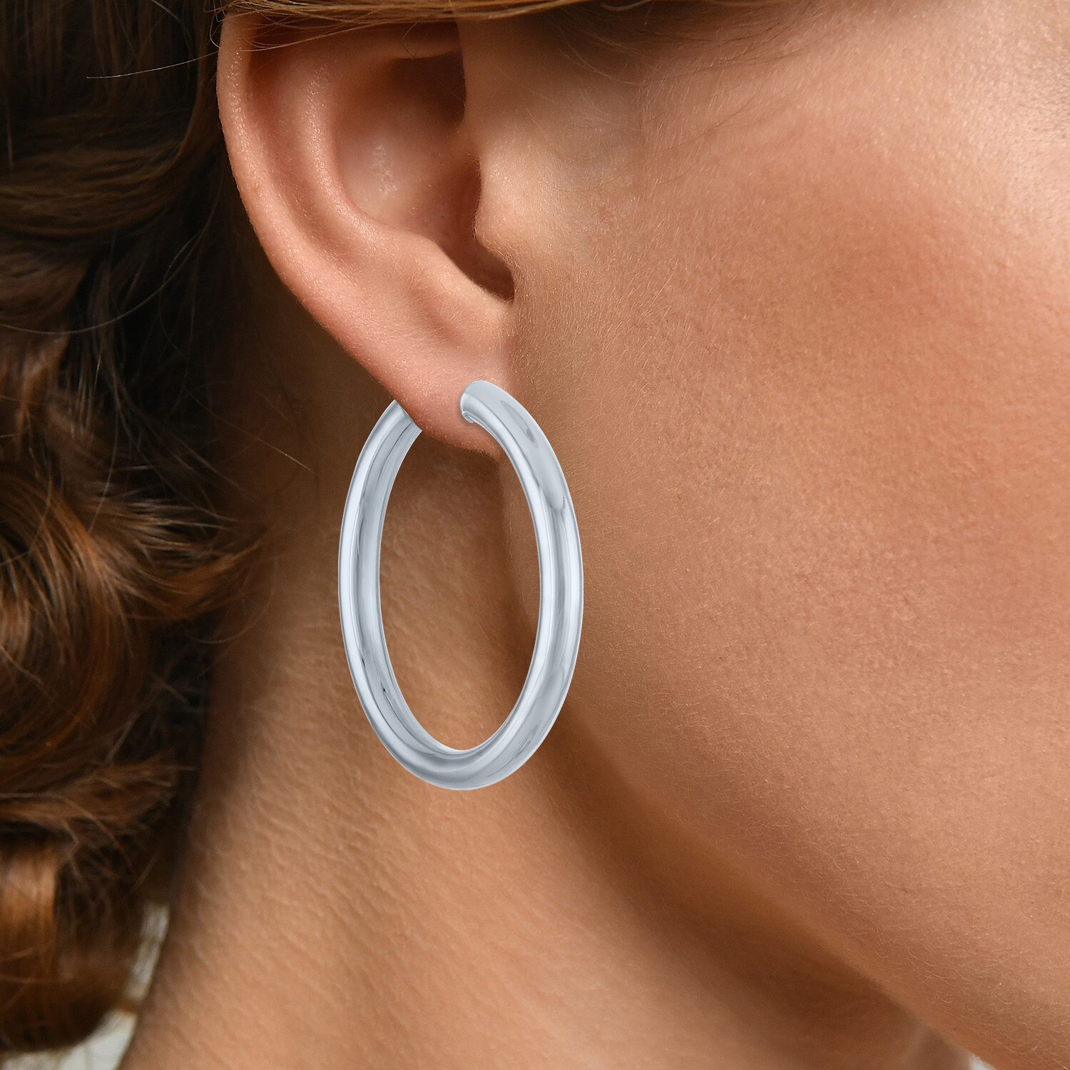 Bold Addiction Womens 40mm Hoop Earrings