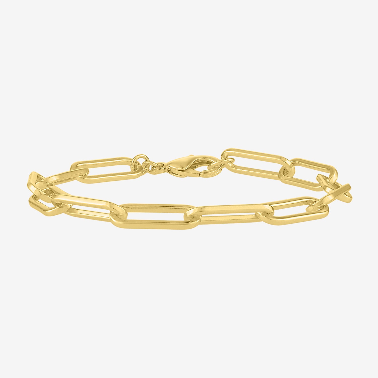 Bold Addiction Womens 14K Gold Over Brass 7.5 Inch Hollow Chain Bracelet