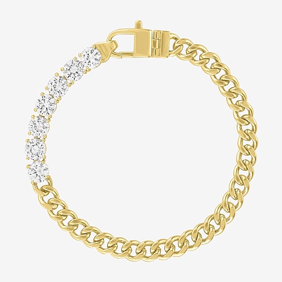 Bold Addiction Womens 14K Gold Over Brass 7.5 Inch Curb Chain Bracelet