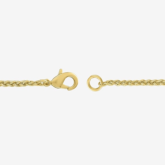 Bold Addiction Womens Lab Created White Sapphire 14K Gold Over Brass Oval 18 Inch Pendant Necklace