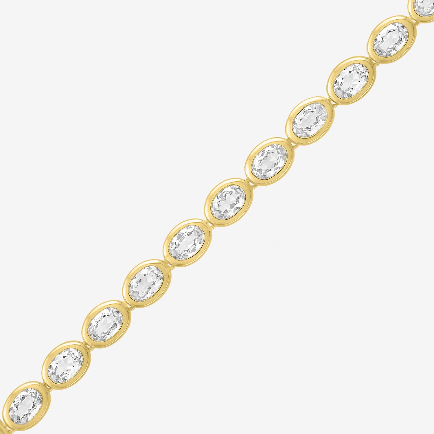 Bold Addiction Womens White Sapphire 14K Gold Over Brass 17 Inch Tennis Necklace