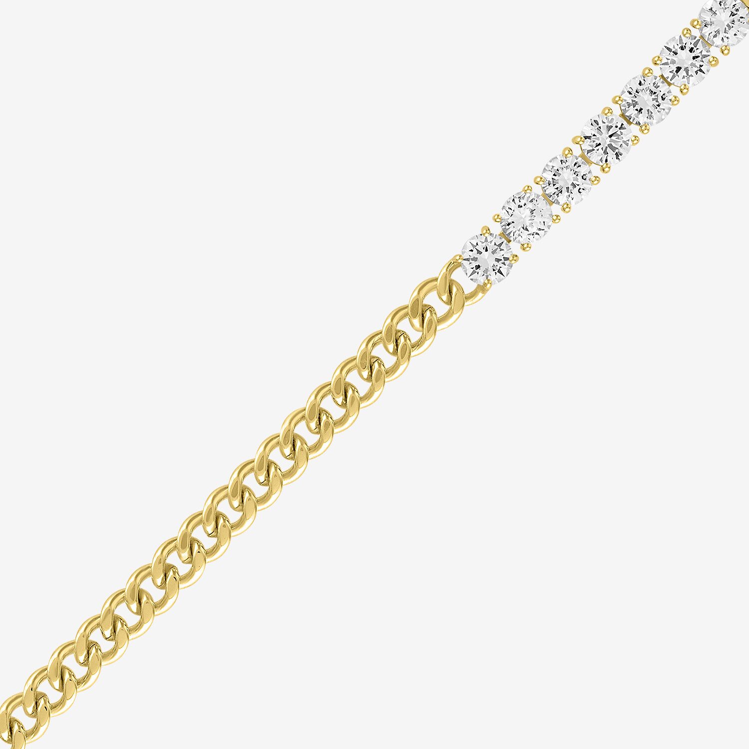 Bold Addiction Womens 14K Gold Over Brass 7.5 Inch Curb Chain Bracelet