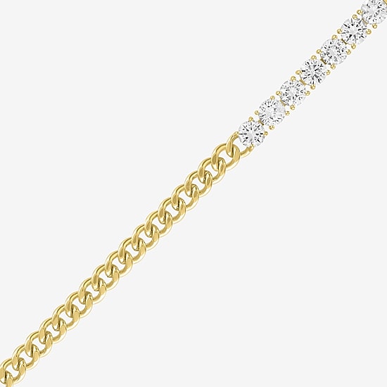 Bold Addiction Womens 14K Gold Over Brass 7.5 Inch Curb Chain Bracelet
