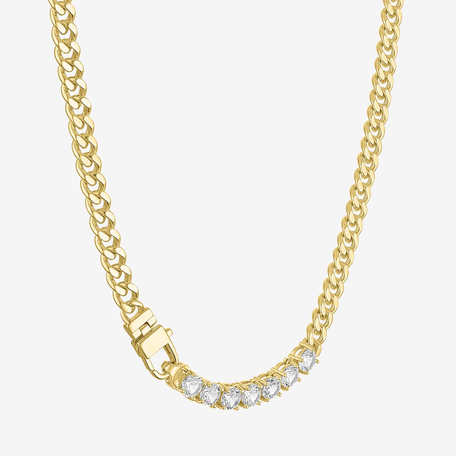 Bold Addiction Womens 14K Gold Over Brass 18 Inch Curb Chain Necklace