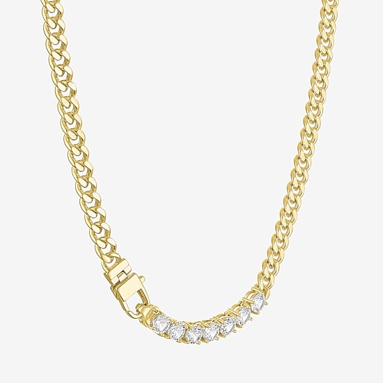 Bold Addiction Womens 14K Gold Over Brass 18 Inch Curb Chain Necklace