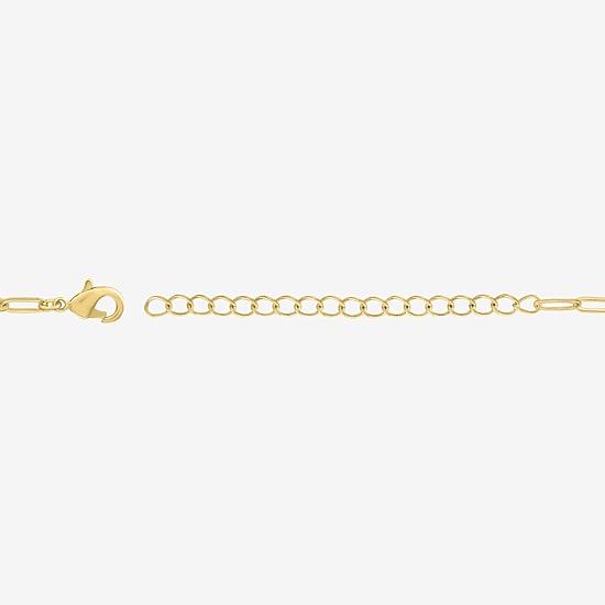 Bold Addiction Womens Lab Created White Sapphire 14K Gold Over Brass Pear 18 Inch Pendant Necklace
