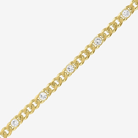 Bold Addiction Womens 14K Gold Over Brass 7.5 Inch Curb Chain Bracelet