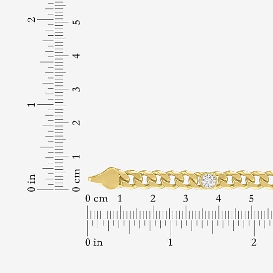 Bold Addiction Womens 14K Gold Over Brass 7.5 Inch Curb Chain Bracelet