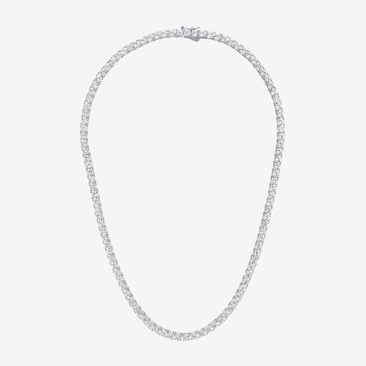 Bold Addiction Womens White Sapphire Pure Silver Over Brass 17 Inch Tennis Necklace