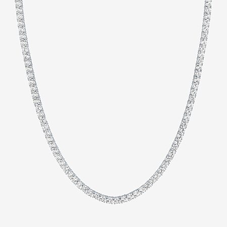 Adjustable Length Womens Cubic Zirconia Sterling Silver 26 Inch