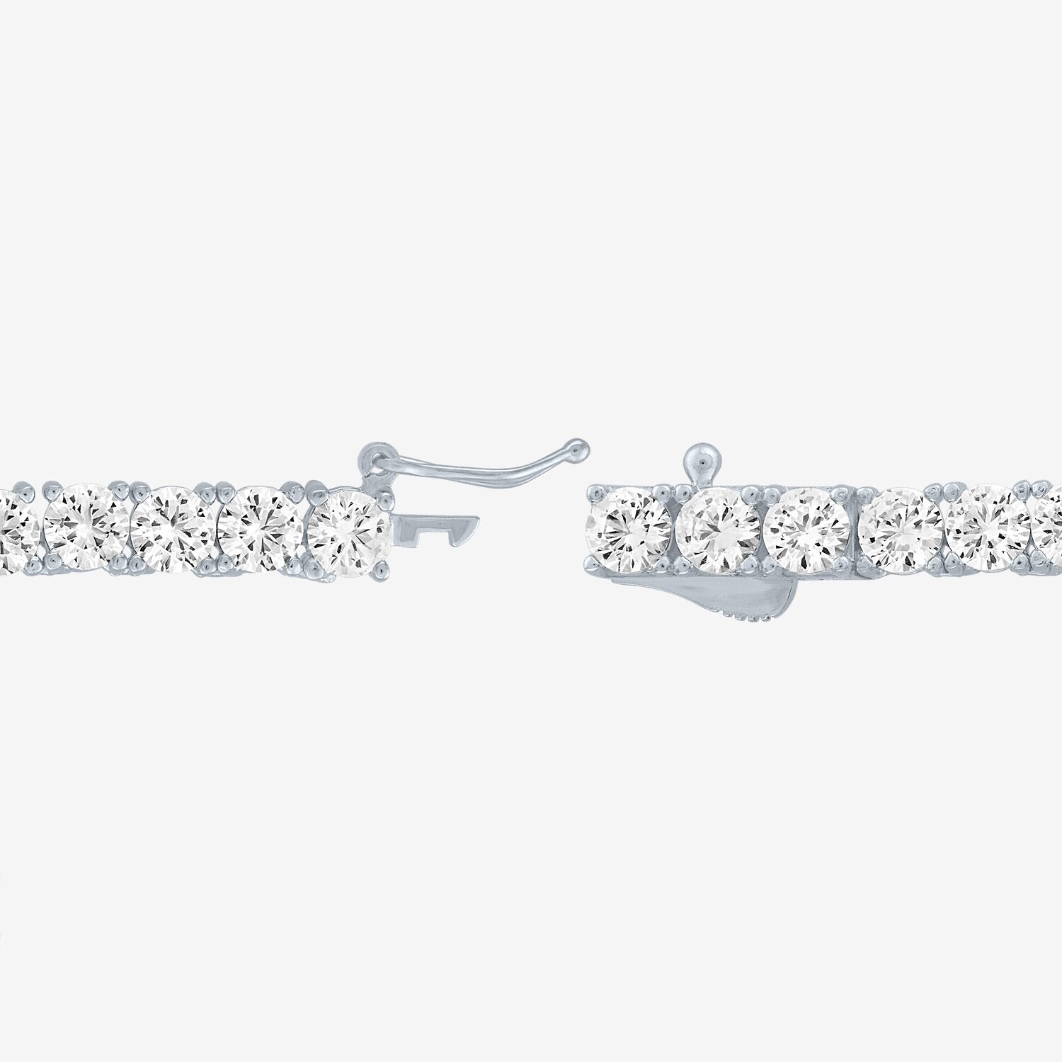 Bold Addiction Womens White Sapphire Pure Silver Over Brass 17 Inch Tennis Necklace