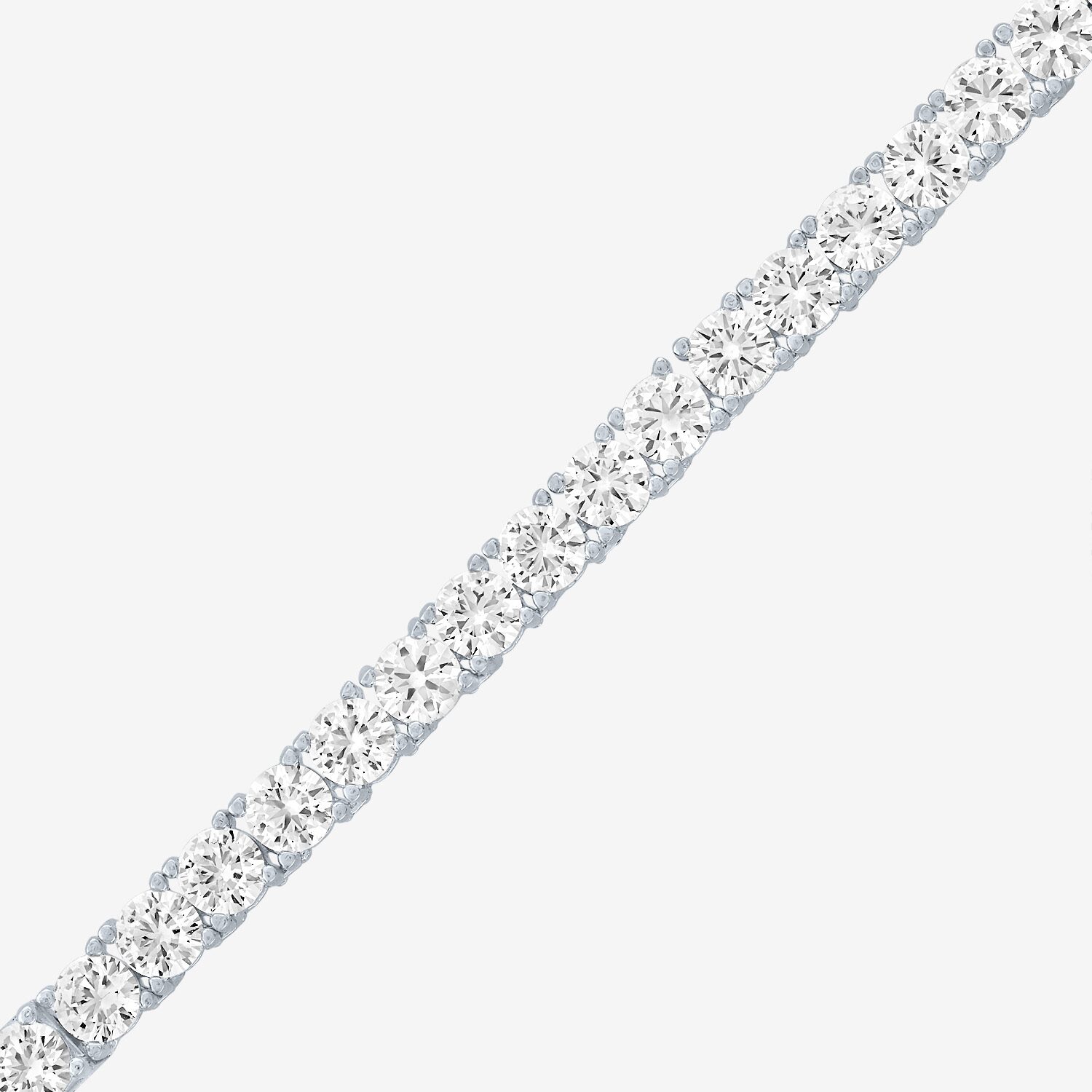Bold Addiction Womens White Sapphire Pure Silver Over Brass 17 Inch Tennis Necklace