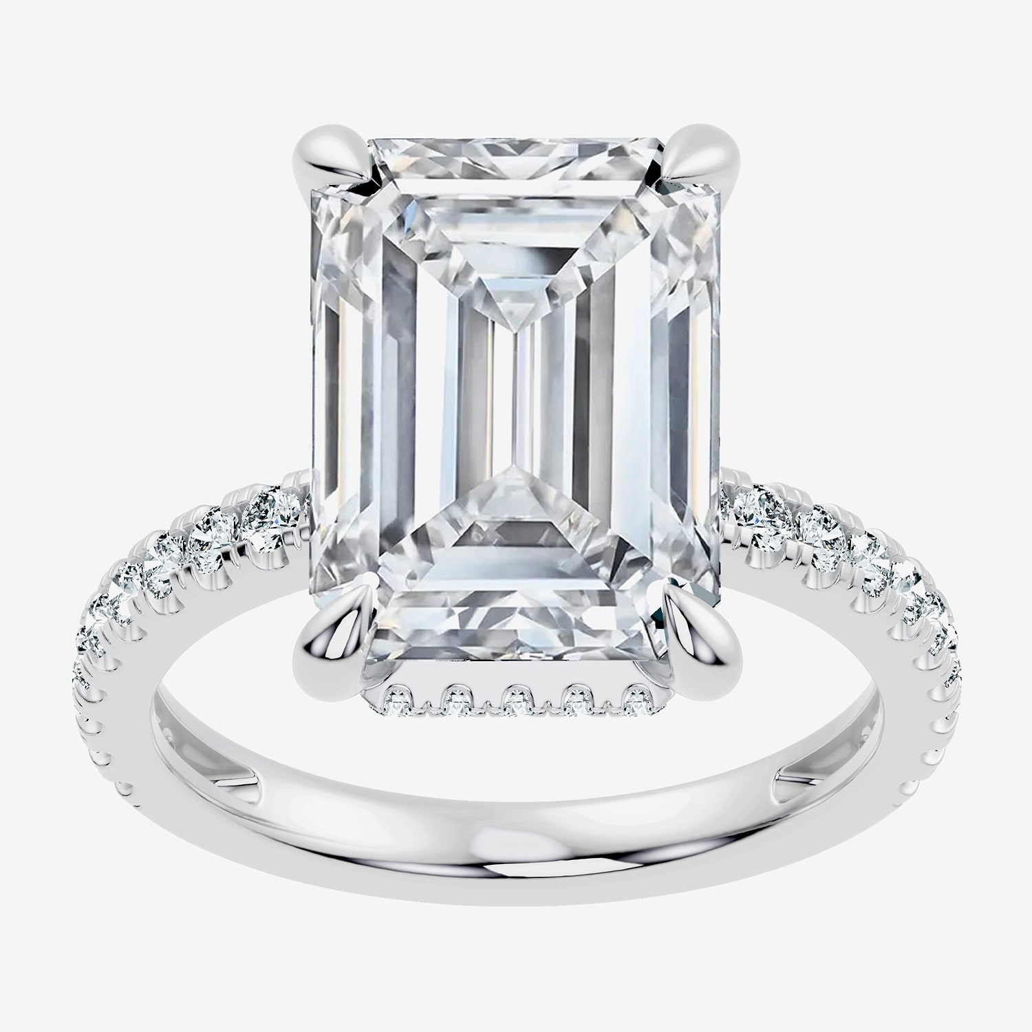 Signature By Modern Bride (F-G / Vs2-Si1) Womens 1/ CT. T.W. Lab Grown White Diamond 14K Gold Side Stone Engagement Ring
