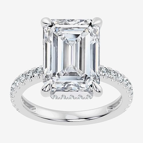 Signature By Modern Bride (F-G / Vs2-Si1) Womens 8 1/2 Ct. T.W. Lab Grown White Diamond 14K Gold Side Stone Engagement Ring, 9, White