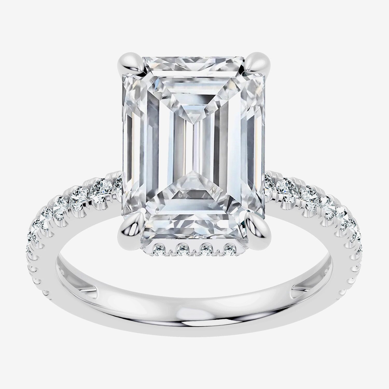 Signature By Modern Bride (F-G / Vs2-Si1) Womens 1/ CT. T.W. Lab Grown White Diamond 14K Gold Side Stone Engagement Ring
