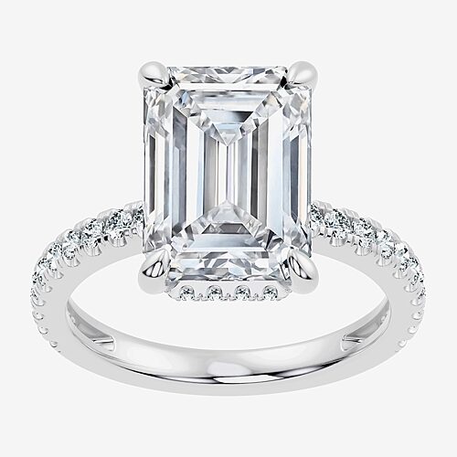 Signature By Modern Bride (F-G / Vs2-Si1) Womens 6 1/2 Ct. T.W. Lab Grown White Diamond 14K Gold Side Stone Engagement Ring, 9, White