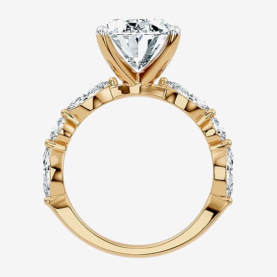 Signature By Modern Bride (F-G / Vs2-Si1) Womens 6 CT. T.W. Lab Grown White Diamond 14K Gold Oval Side Stone Engagement Ring